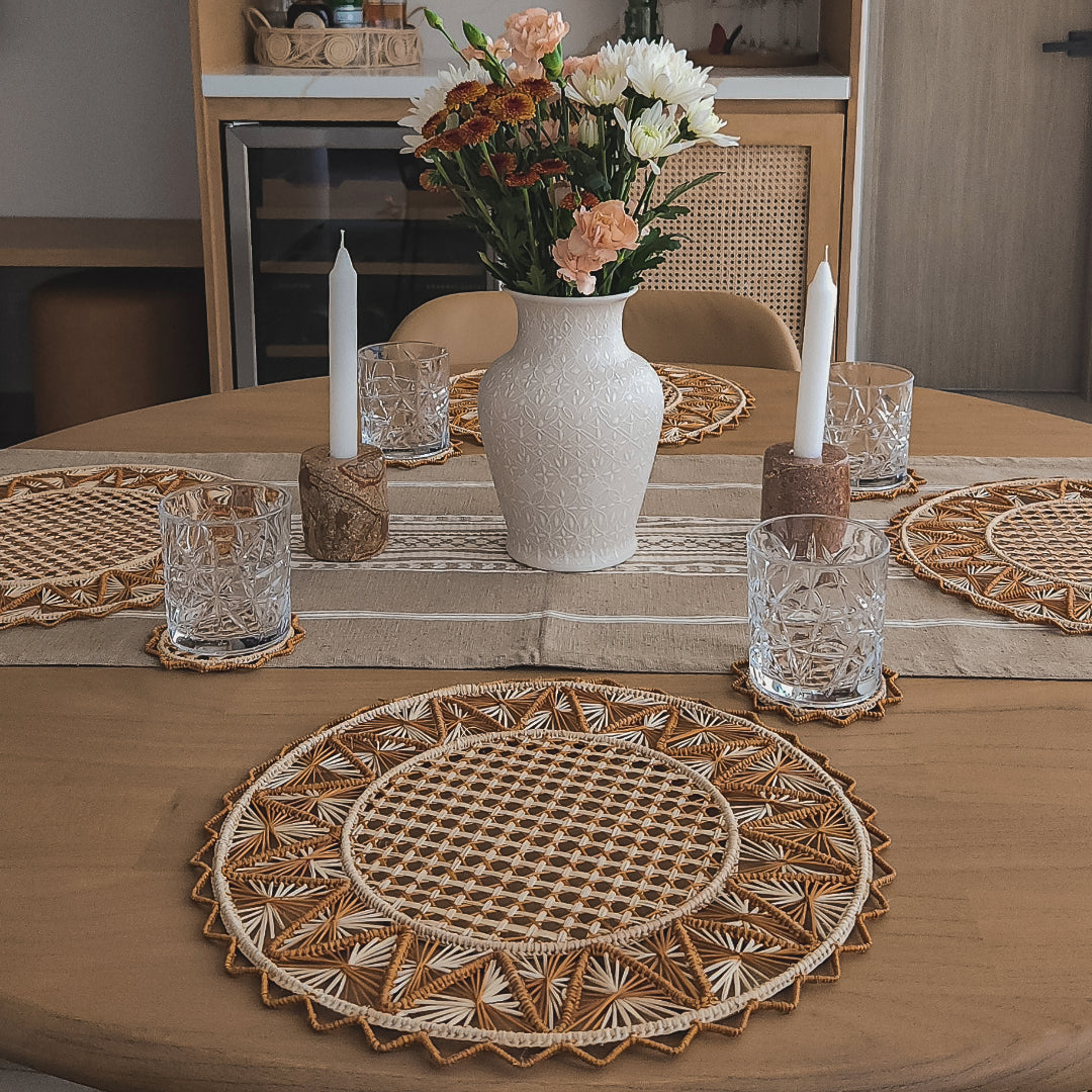 Fall Rattan Placemat and Coaster